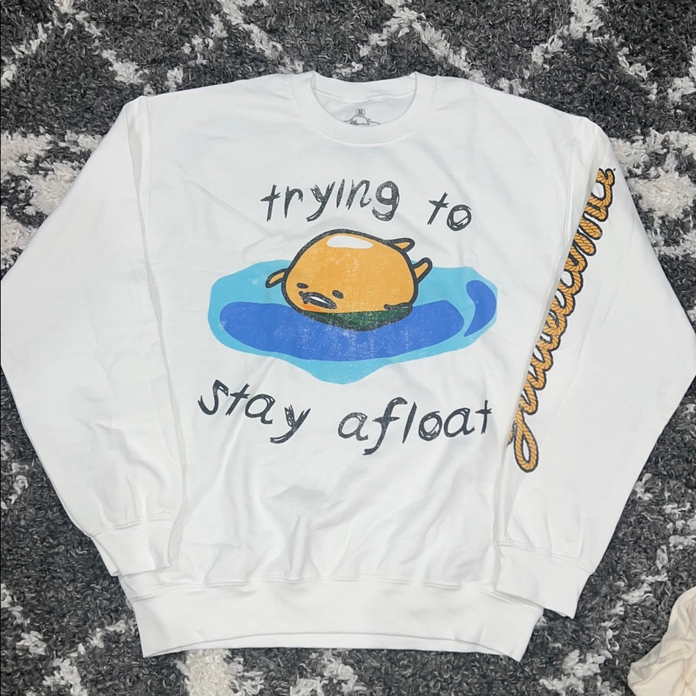 NWOT Sanrio Gudetama White Sweatshirt Crewneck